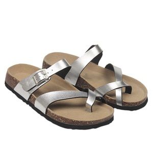 Maibulun - Womens Silver Crisscross Sandals - size 11 - new